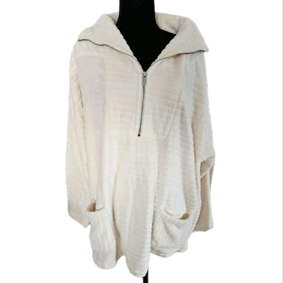 Soft Surroundings Womens Ivory Over the Moon Cozy Pullover Half Zip Pullover XL - Picture 5 of 14